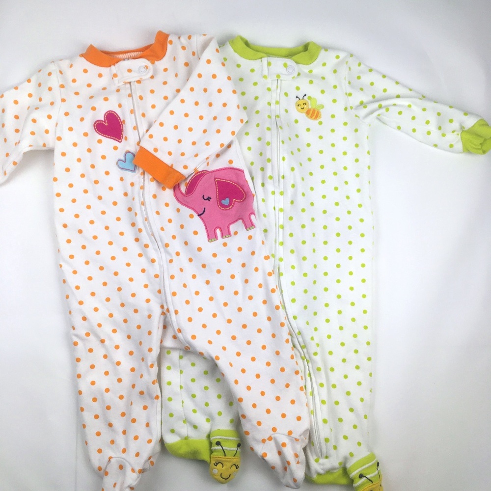 6 Month Girl Footie Sleepers Soft Cotton Carter's